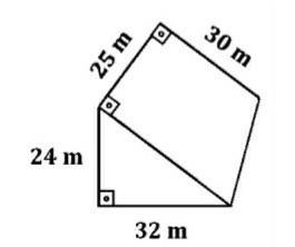 A área do terreno representado pela figura ao lado, é _______m2. ​