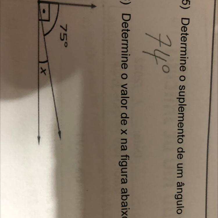 6) determine o valor de x na figura abaixo (ignorem a questão 5)