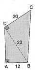 1) Um terreno tem a forma do quadrilátero ABCD da figura abaixo. Uma medição feita nesse terreno mostrou, em metros, as medidas indicadas. Fazendo ??