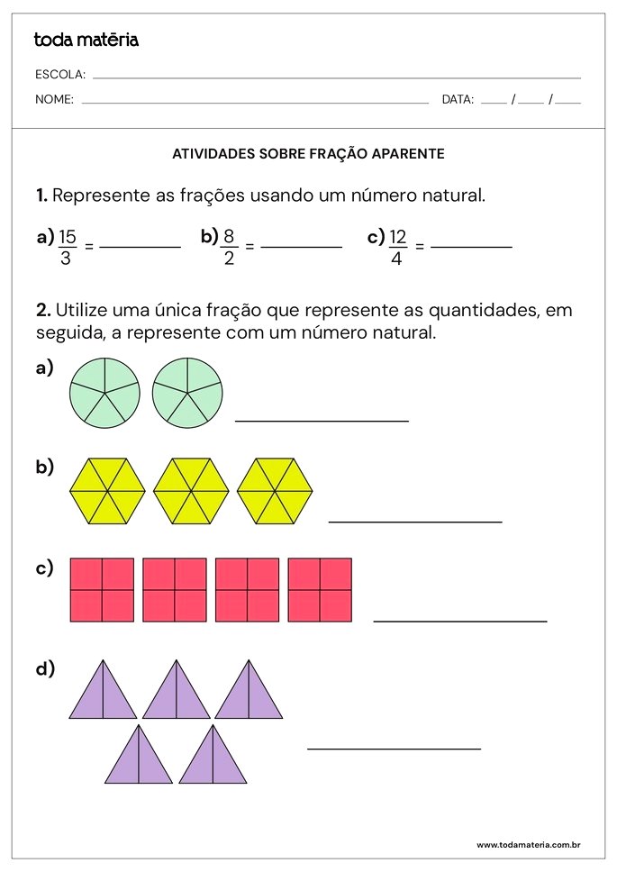 Atividades de frações