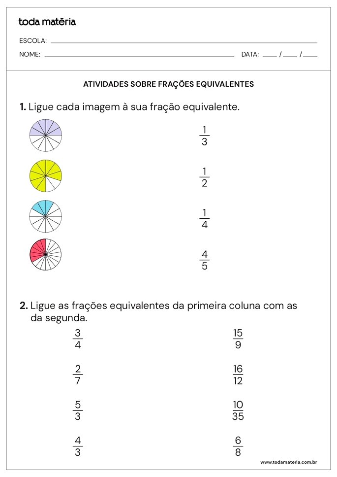 Atividades de frações