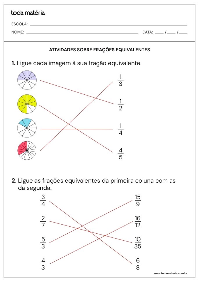 Atividades de frações